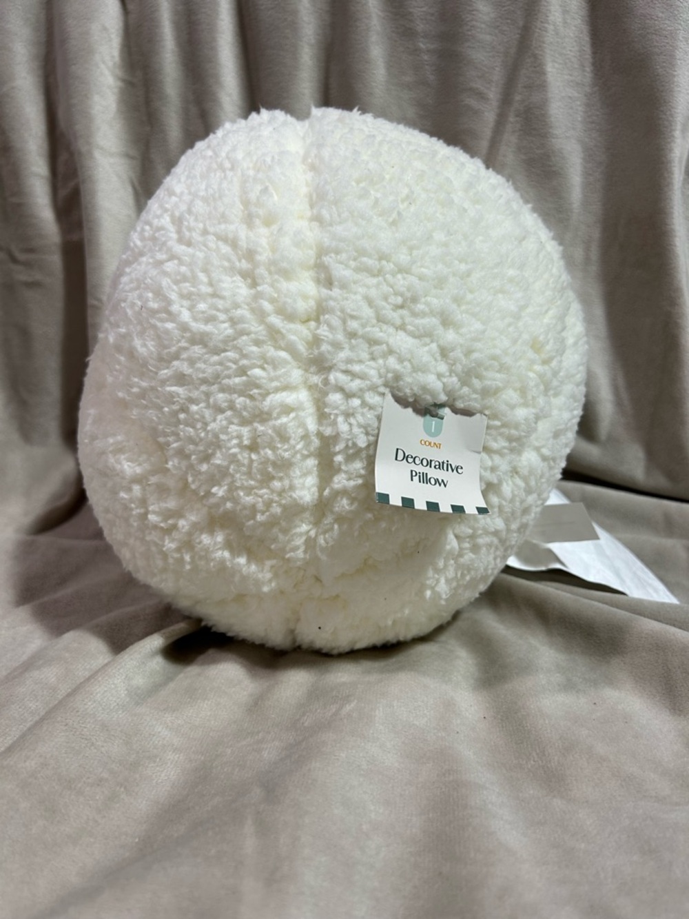 Round Cozy Decorative Pillow - Cream